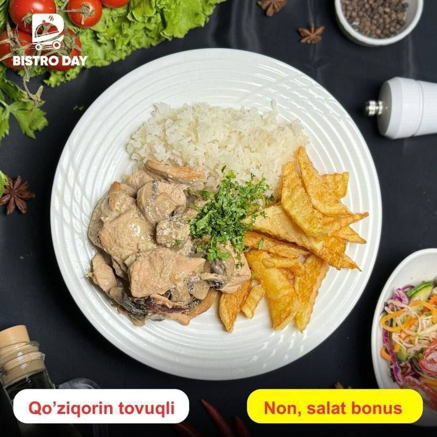 Qo'ziqorin tovuqli